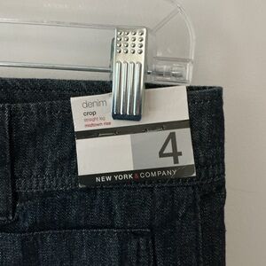 New York & Company Blue Straight Jeans Classic Style